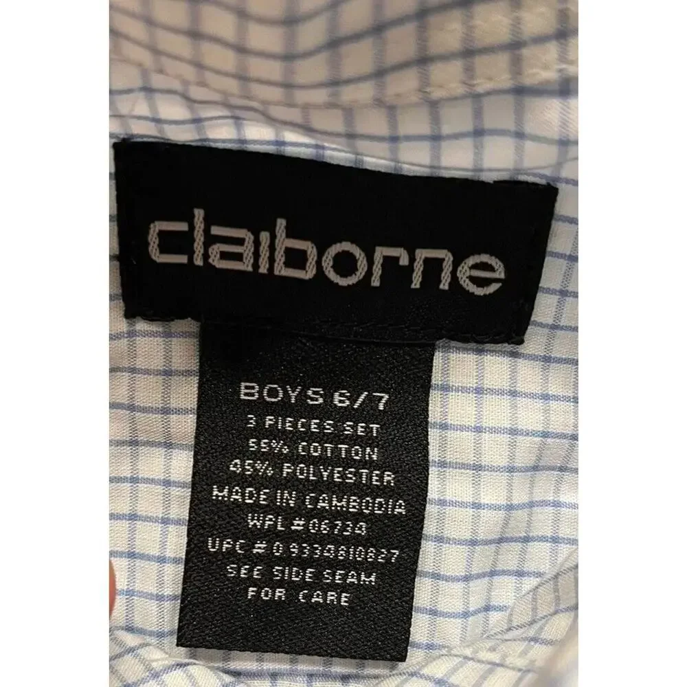 Claiborne Boys Blue Sweater Vest & Button Up Shirt 2-Piece Set Boys 6/7 Easter
